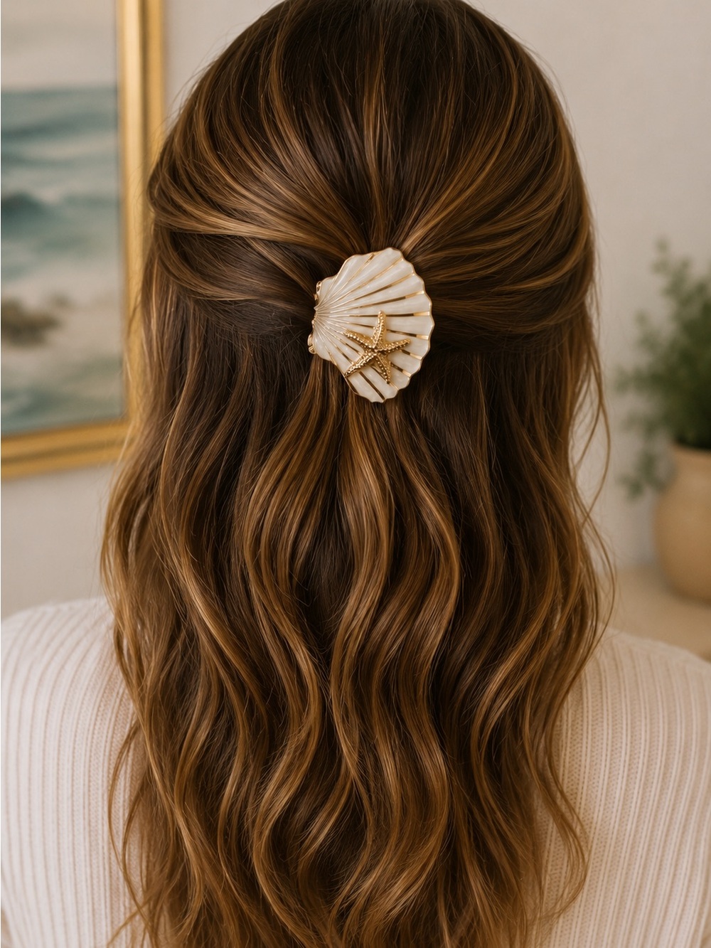 piper•k White & Gold Seashell Hair Clips Set - Picture 2 of 4